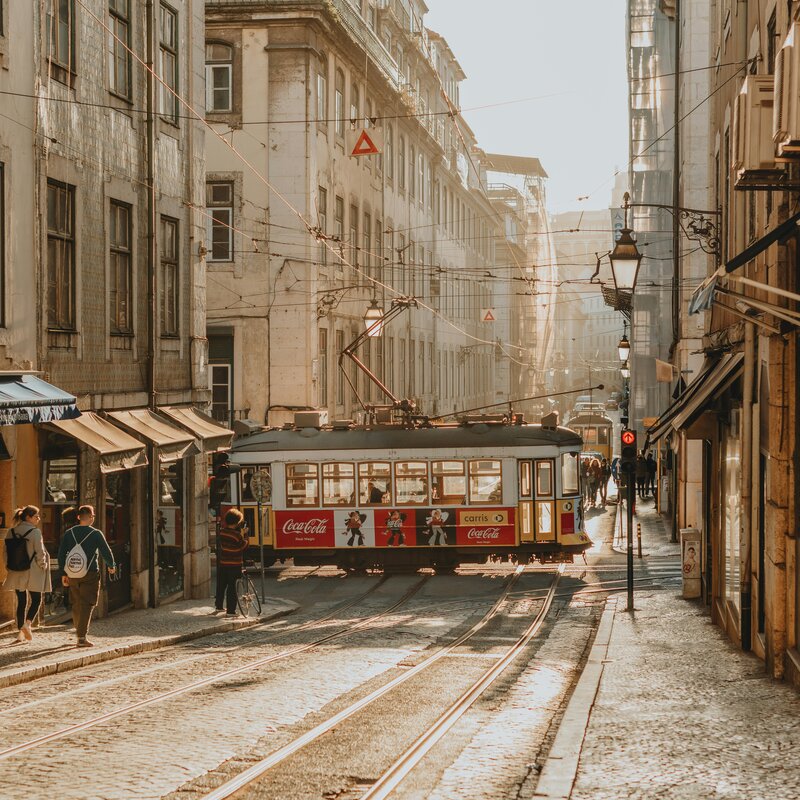 Red trolley in Lisbon